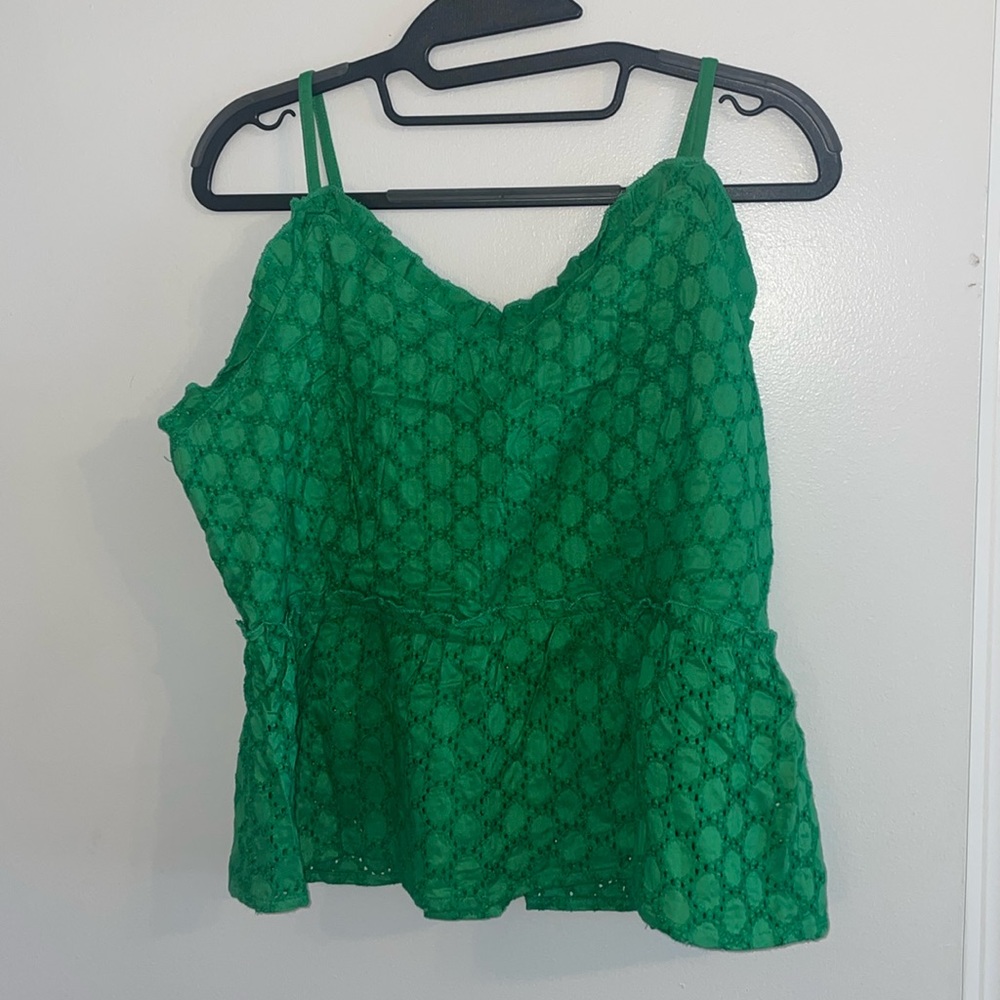 New Green peplum tank top